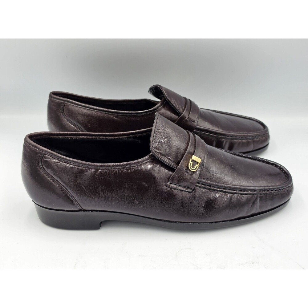 Florsheim Riva Burgundy Smooth Leather Moc Toe Bit Dress Loafer Mens Size 12 D